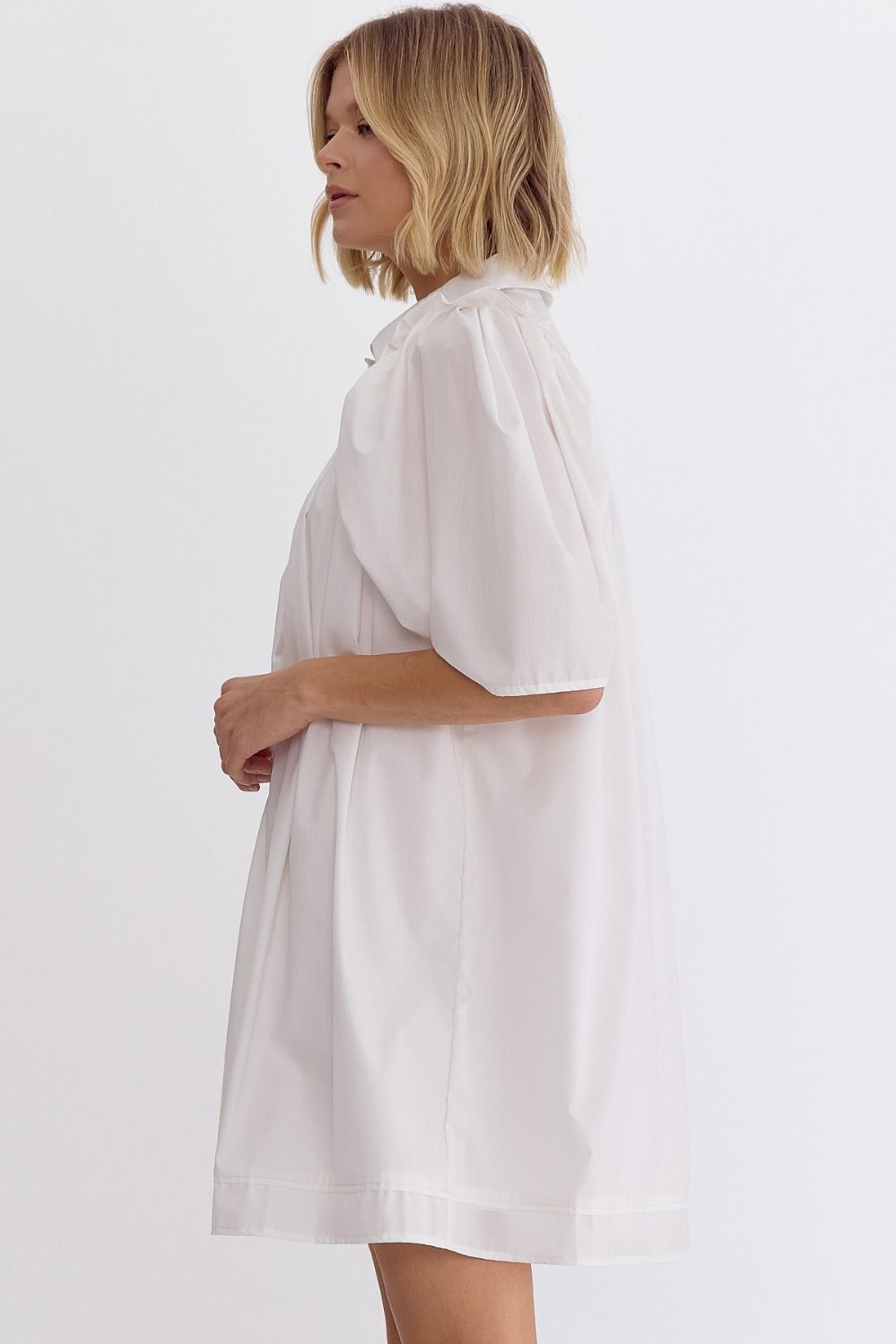 Entro | White Cotton Shift Dress | Sweetest Stitch Online Boutique