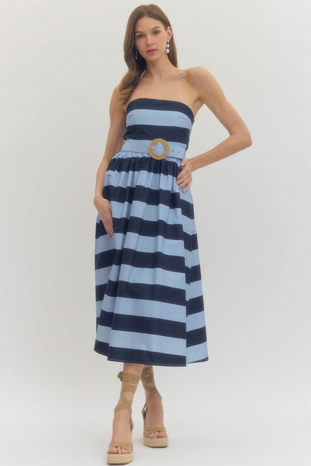 Entro | Giselle Striped Strapless Dress | Sweetest Stitch Boutique RVA