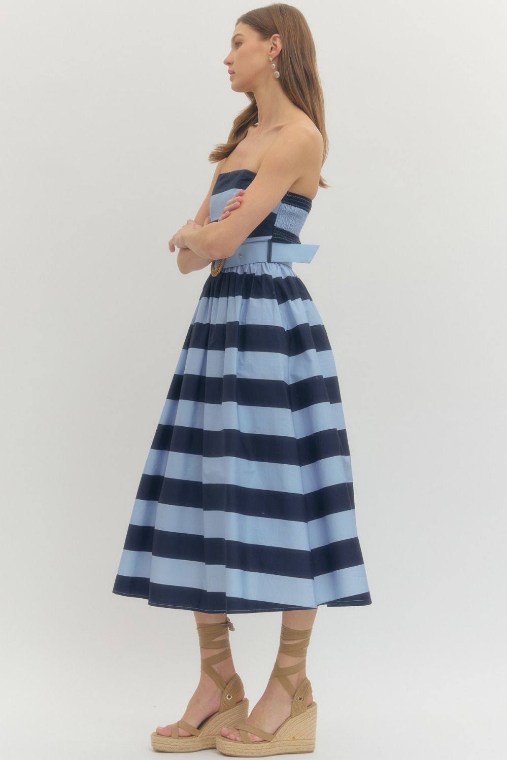 Entro | Giselle Striped Strapless Dress | Sweetest Stitch Boutique RVA