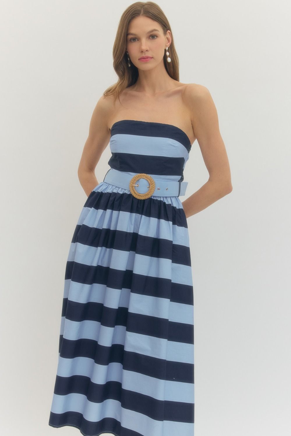 Entro | Giselle Striped Strapless Dress | Sweetest Stitch Boutique RVA