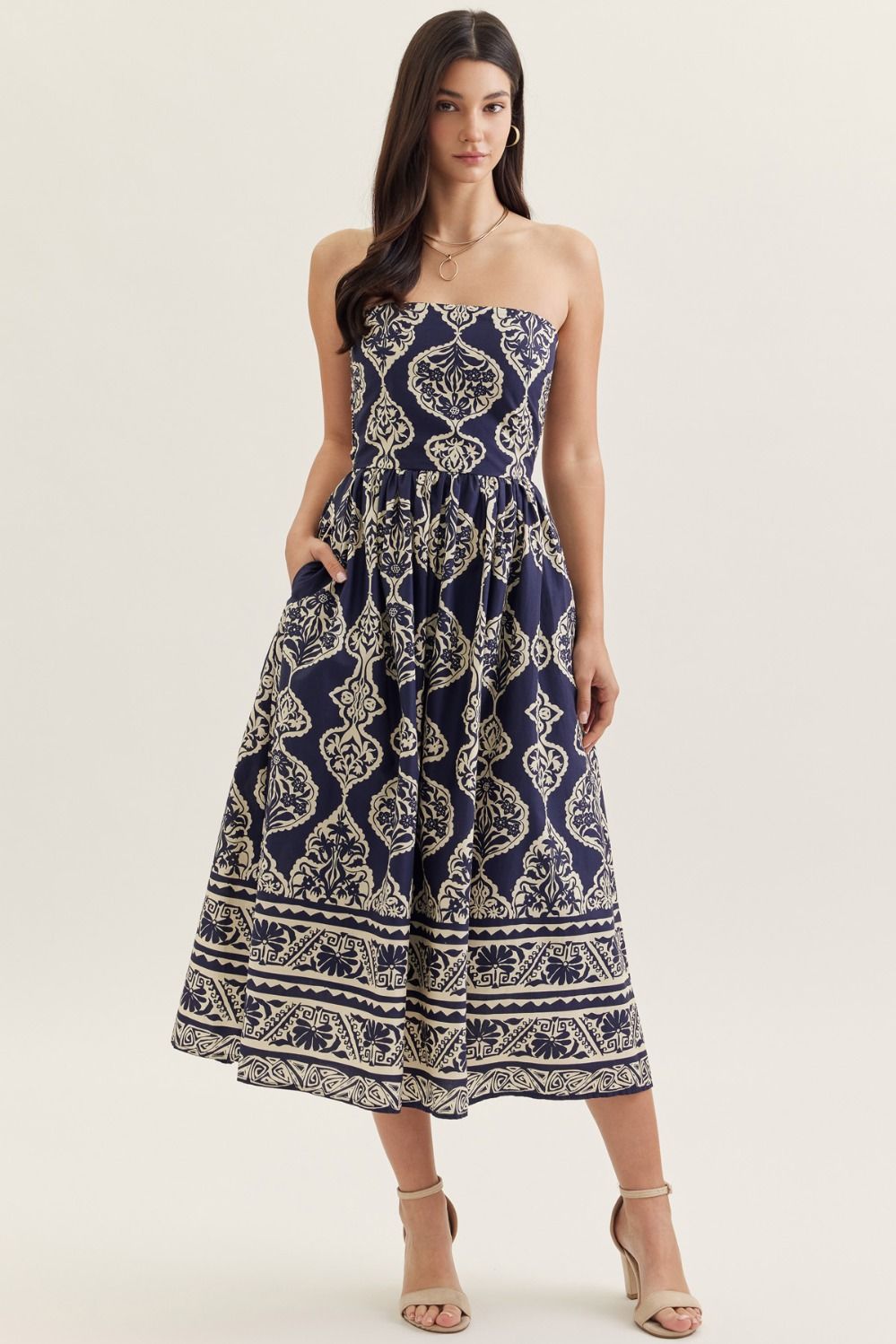 Entro | Caitlin Strapless Midi Dress | Sweetest Stitch Boutique RVA