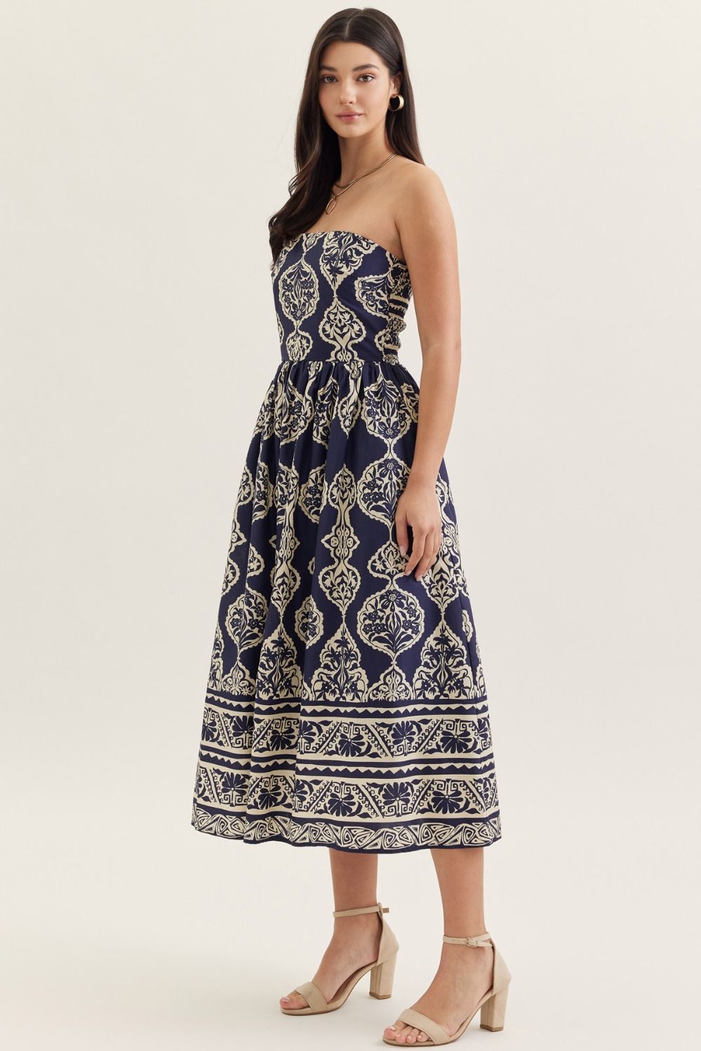 Entro | Caitlin Strapless Midi Dress | Sweetest Stitch Boutique RVA
