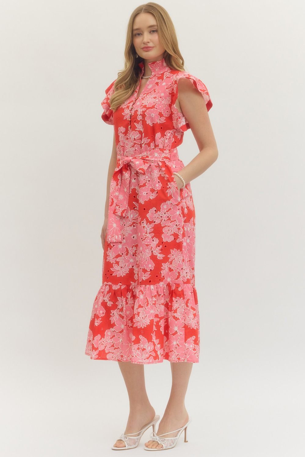 Entro | Gigi Floral Midi Dress | Sweetest Stitch Boutique Richmond VA