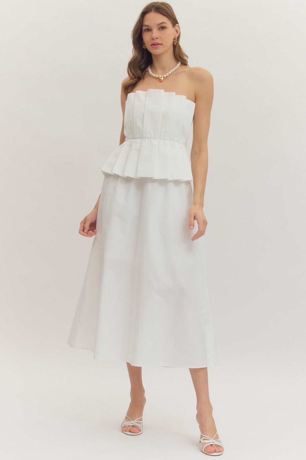 Entro | Corinne Strapless Midi Dress Entro | Corinne Strapless Midi Dress