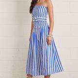 Entro | Paige Striped Strapless Midi Dress | Sweetest Stitch Boutique