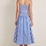 Entro | Paige Striped Strapless Midi Dress | Sweetest Stitch Boutique