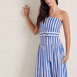 Entro | Paige Striped Strapless Midi Dress | Sweetest Stitch Boutique