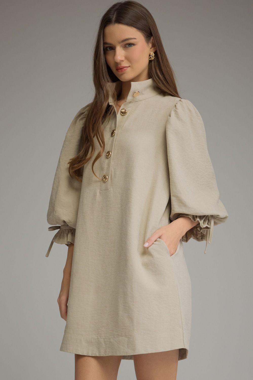 Entro | Lyla Mini Dress - Taupe | Sweetest Stitch Boutique Richmond VA