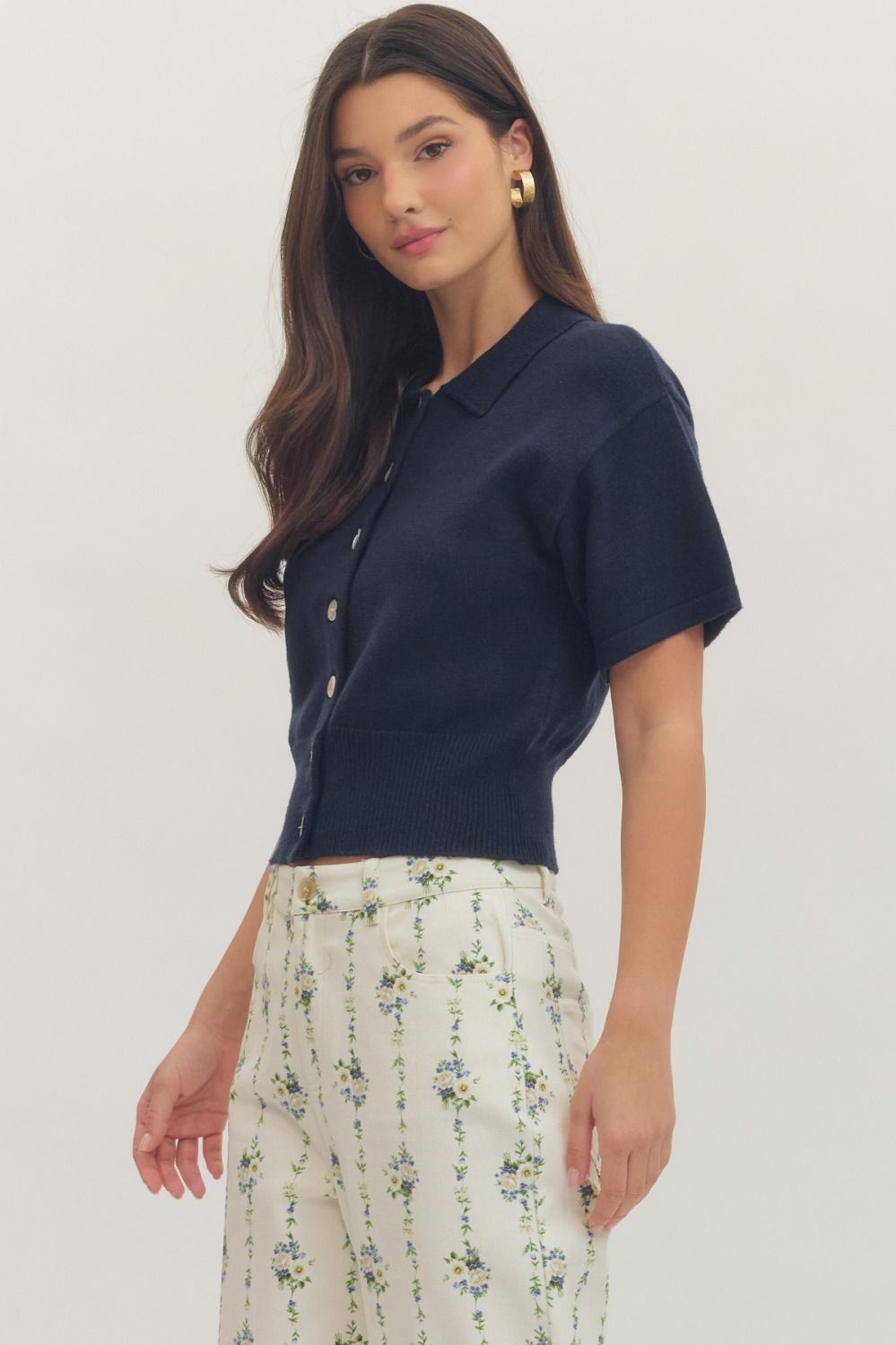Entro | Katie Button Front Sweater | Sweetest Stitch Boutique Richmond