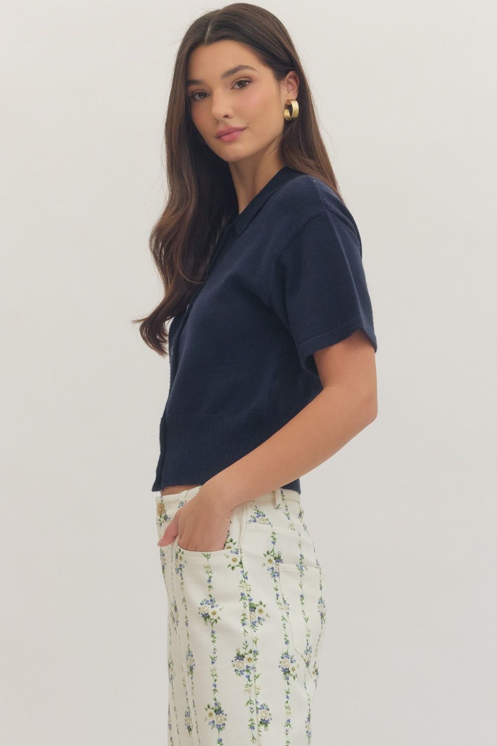 Entro | Katie Button Front Sweater | Sweetest Stitch Boutique Richmond