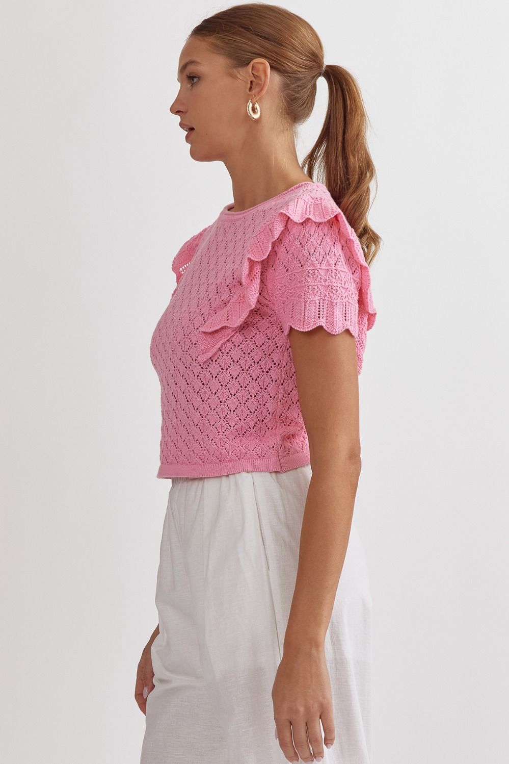 Entro | Pink Crochet Top for Women | Sweetest Stitch Online Shop