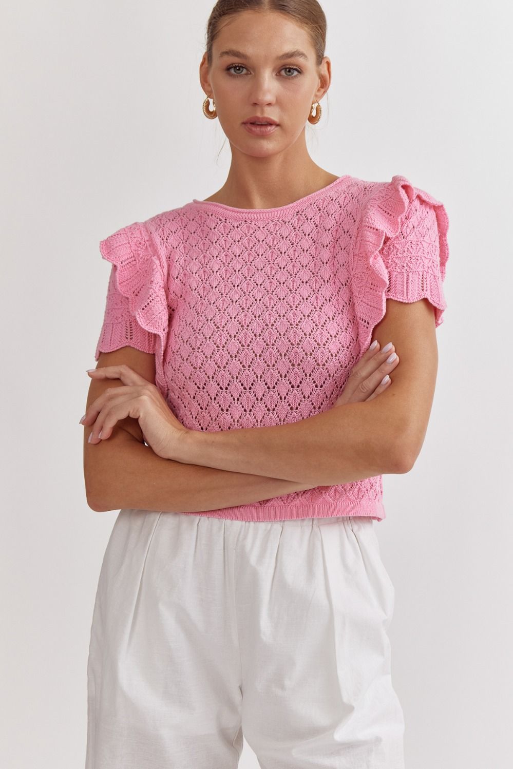 Entro | Pink Crochet Top for Women | Sweetest Stitch Online Shop