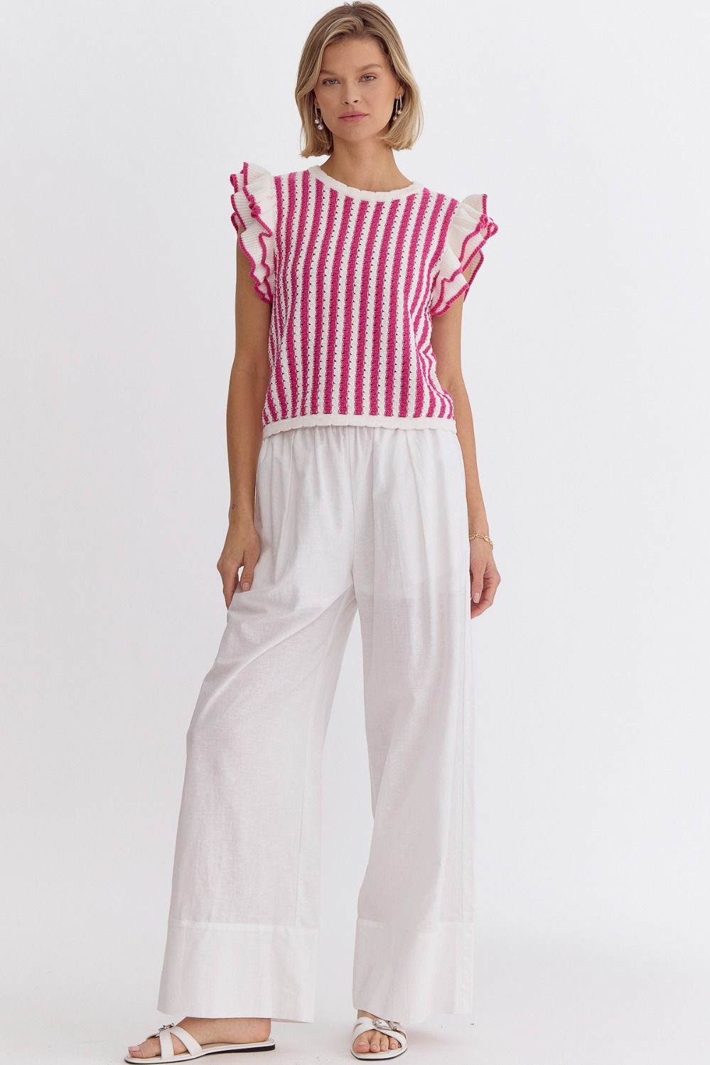 Entro | Pink Striped Knit Top | Sweetest Stitch Online Boutique