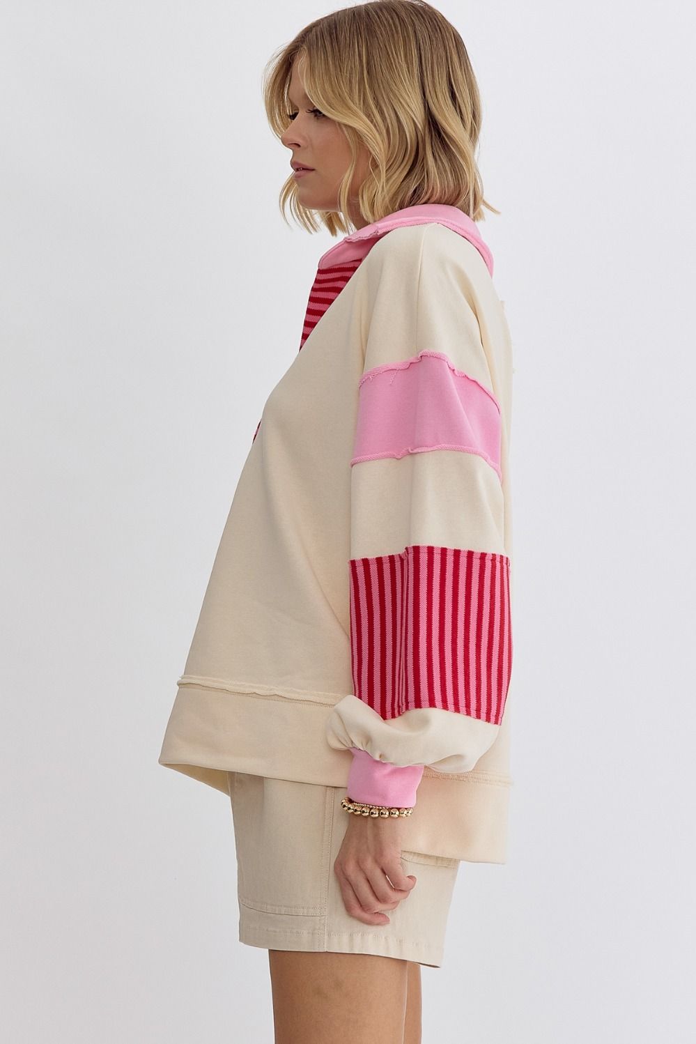 Striped pullover online sweatshirt