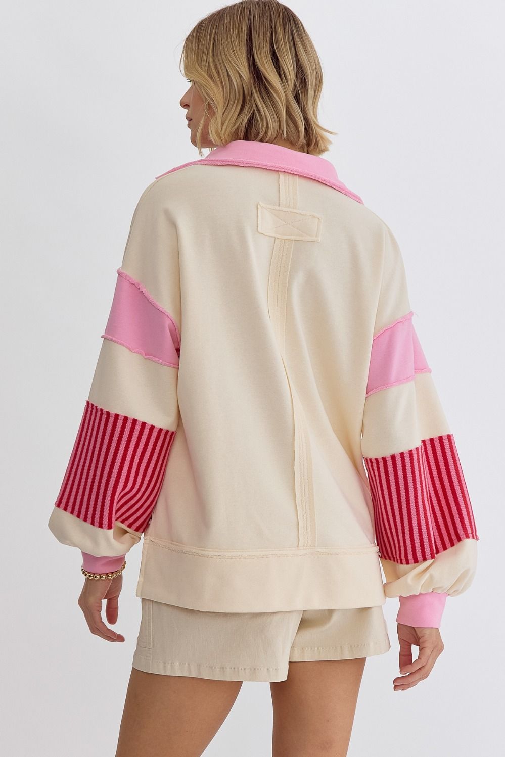 Entro | Striped Pullover Sweatshirt | Sweetest Stitch Online Boutique