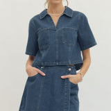 Entro | Morgan Short Sleeve Denim Top | Sweetest Stitch Boutique RVA