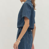 Entro | Morgan Short Sleeve Denim Top | Sweetest Stitch Boutique RVA