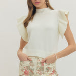 Entro | Lexi Ruffle Sleeve Knit Top | Sweetest Stitch Boutique RVA