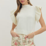Entro | Lexi Ruffle Sleeve Knit Top | Sweetest Stitch Boutique RVA