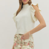 Entro | Lexi Ruffle Sleeve Knit Top | Sweetest Stitch Boutique RVA