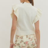 Entro | Lexi Ruffle Sleeve Knit Top | Sweetest Stitch Boutique RVA