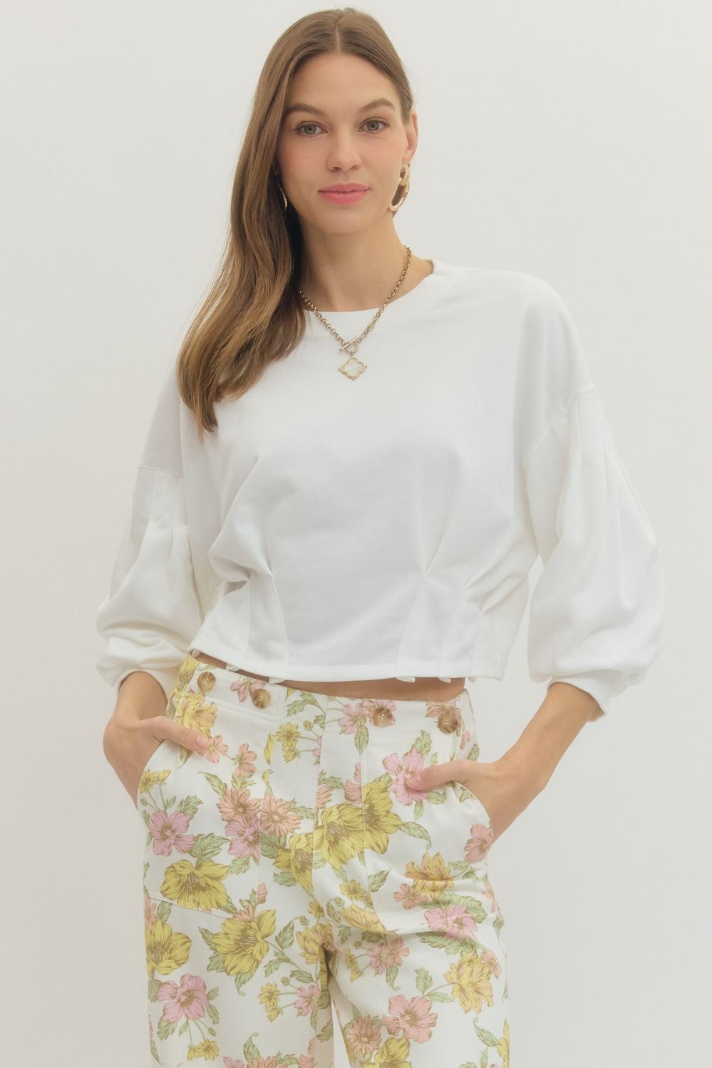 Entro | Reagan Balloon Sleeve Top | Sweetest Stitch Boutique RVA