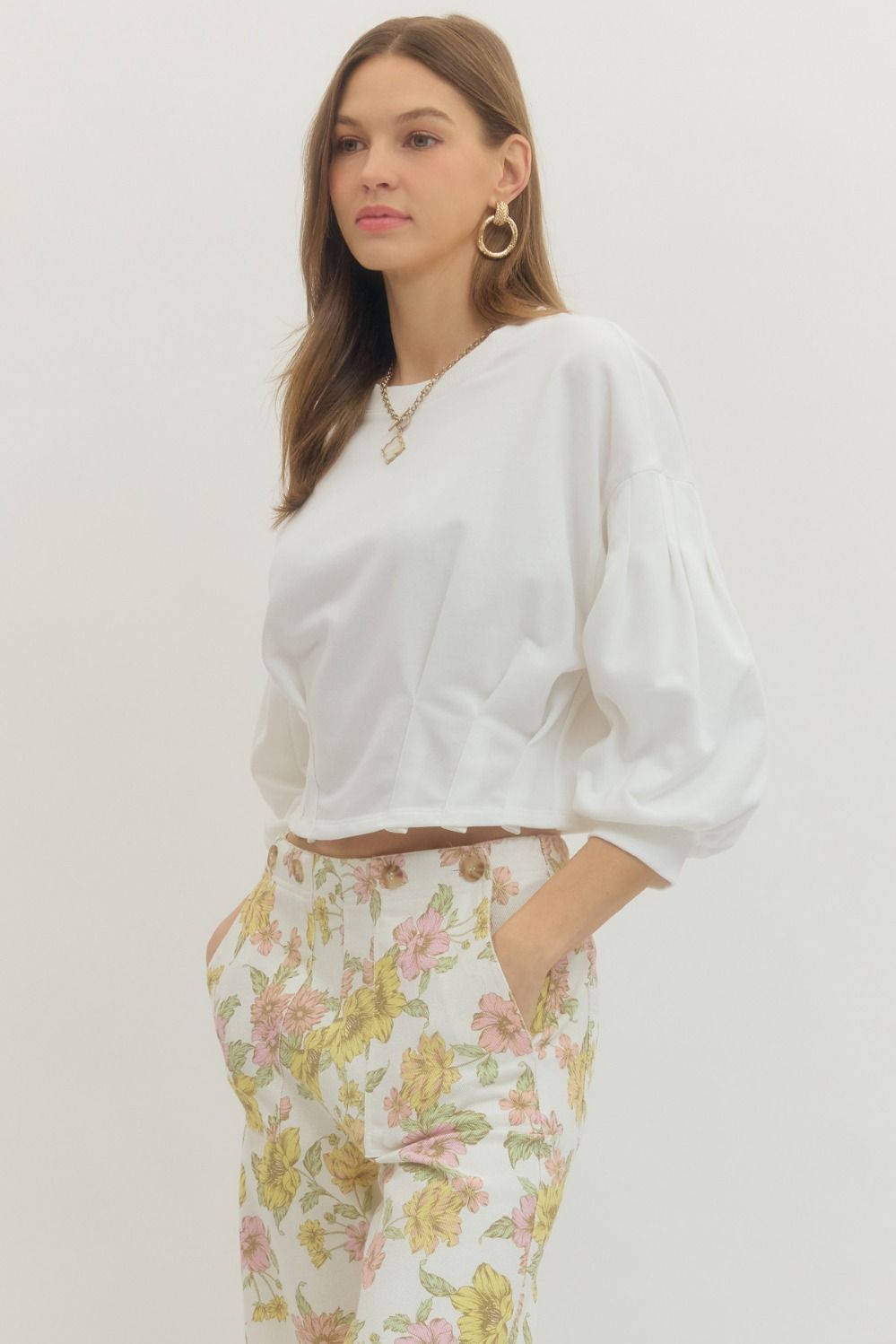 Entro | Reagan Balloon Sleeve Top | Sweetest Stitch Boutique RVA