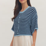 Entro | Elizabeth Short Sleeve Striped Cardigan | Sweetest Stitch RVA