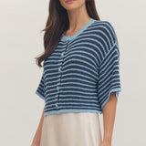 Entro | Elizabeth Short Sleeve Striped Cardigan | Sweetest Stitch RVA