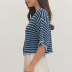 Entro | Elizabeth Short Sleeve Striped Cardigan | Sweetest Stitch RVA