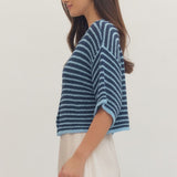 Entro | Elizabeth Short Sleeve Striped Cardigan | Sweetest Stitch RVA