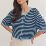 Entro | Elizabeth Short Sleeve Striped Cardigan | Sweetest Stitch RVA