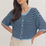 Entro | Elizabeth Short Sleeve Striped Cardigan | Sweetest Stitch RVA