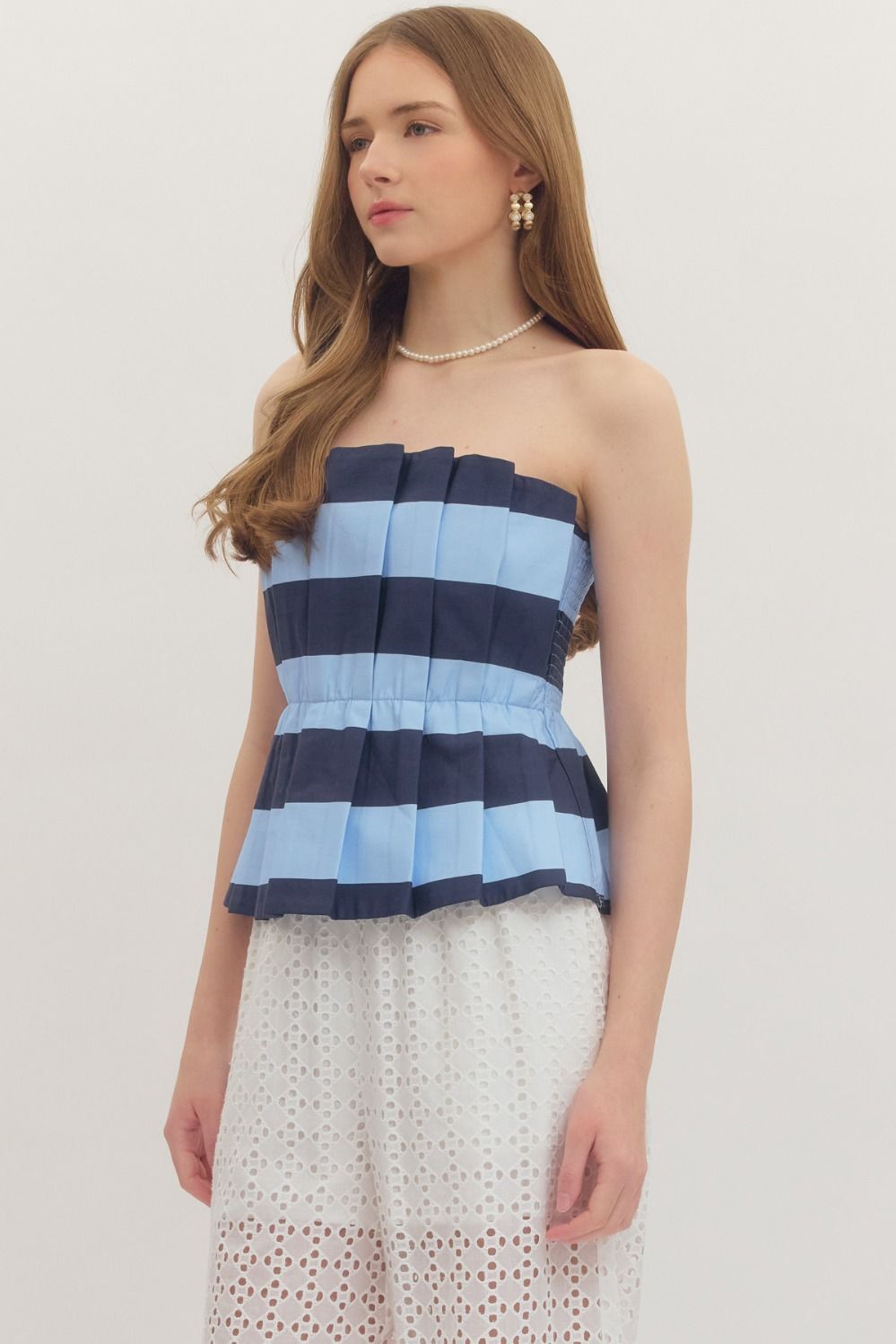 Entro | Ashley Striped Strapless Top | Sweetest Stitch Boutique RVA