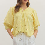 Entro | Starr Short Sleeve Eyelet Top | Sweetest Stitch Boutique RVA