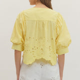 Entro | Starr Short Sleeve Eyelet Top | Sweetest Stitch Boutique RVA