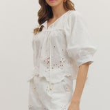 Entro | Starr Short Sleeve Eyelet Top | Sweetest Stitch Boutique RVA
