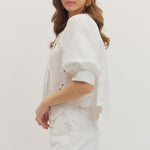 Entro | Starr Short Sleeve Eyelet Top | Sweetest Stitch Boutique RVA