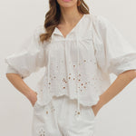 Entro | Starr Short Sleeve Eyelet Top | Sweetest Stitch Boutique RVA