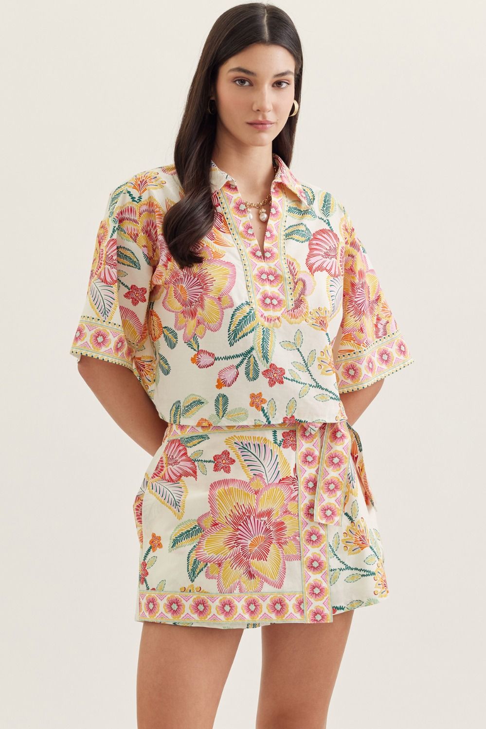 Entro | Miranda Floral Collared Top | Sweetest Stitch Boutique RVA