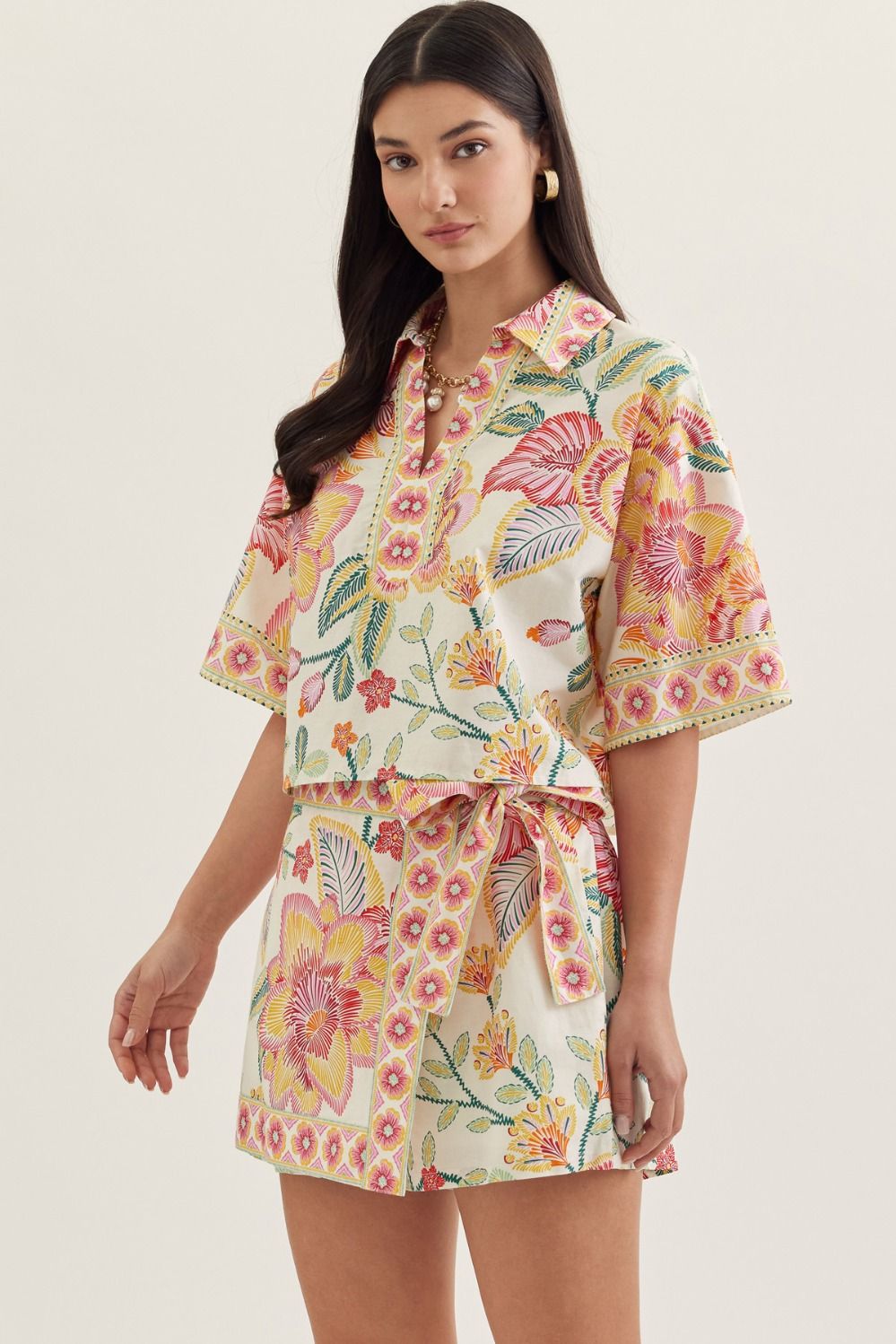 Entro | Miranda Floral Collared Top | Sweetest Stitch Boutique RVA
