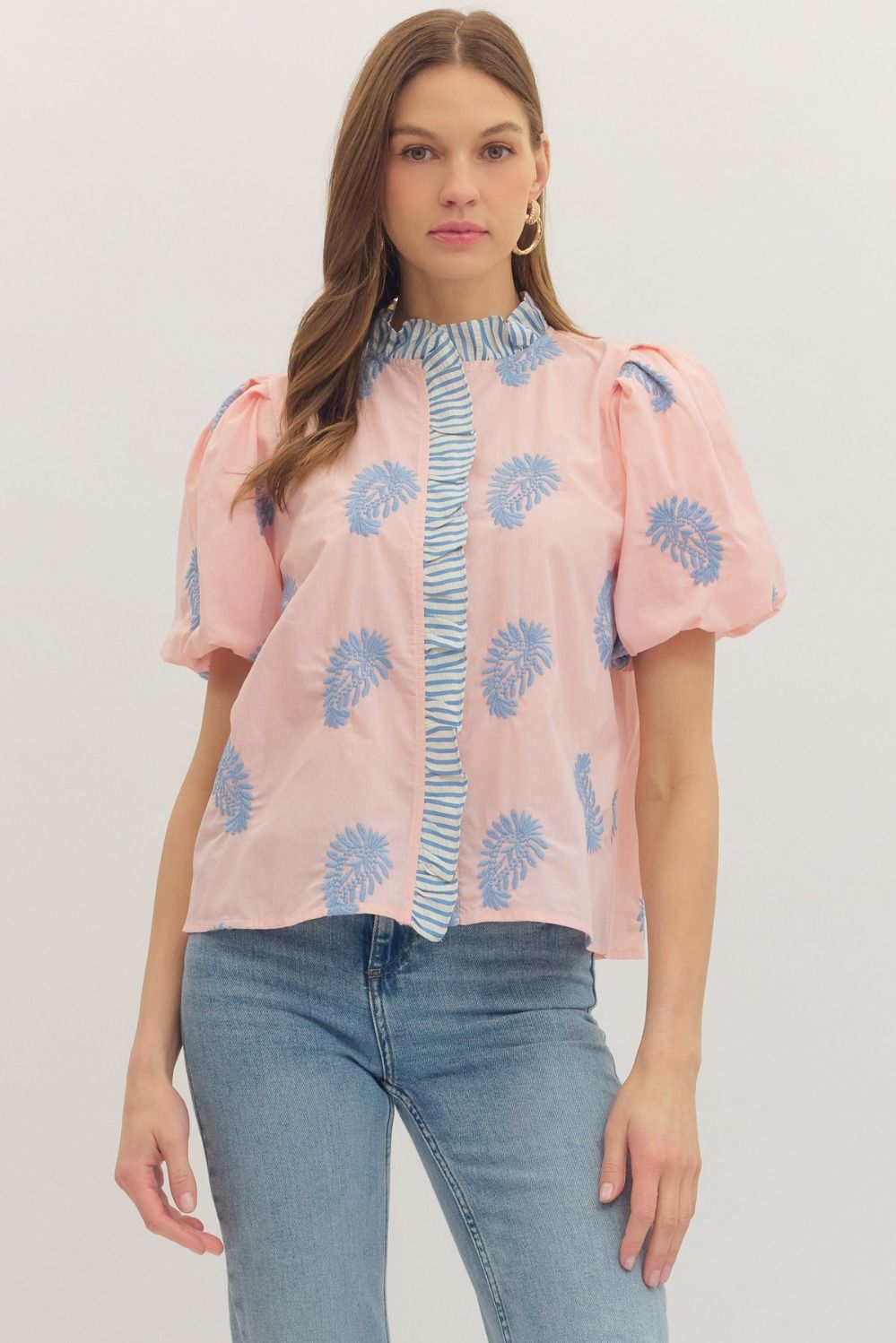 Entro | Molly Embroidered Top | Sweetest Stitch Boutique Richmond