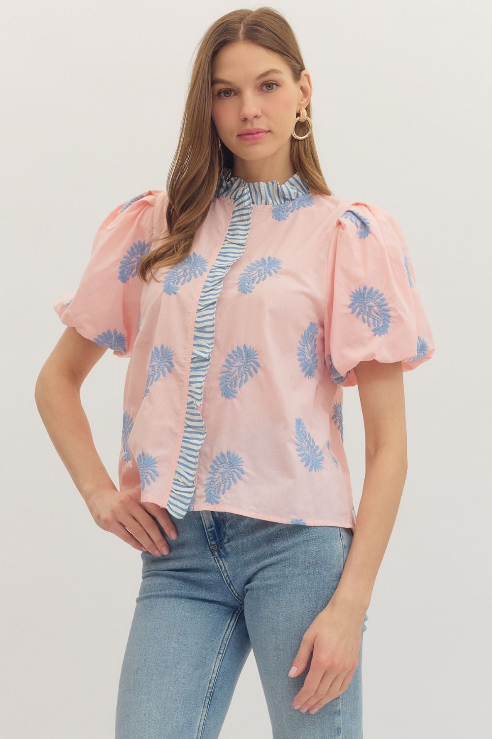 Entro | Molly Embroidered Top | Sweetest Stitch Boutique Richmond