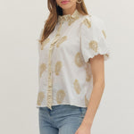 Entro |  Kristin Embroidered Puff Sleeve Top | Sweetest Stitch RVA
