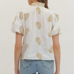 Entro |  Kristin Embroidered Puff Sleeve Top | Sweetest Stitch RVA