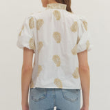 Entro |  Kristin Embroidered Puff Sleeve Top | Sweetest Stitch RVA