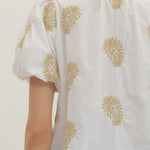 Entro |  Kristin Embroidered Puff Sleeve Top | Sweetest Stitch RVA