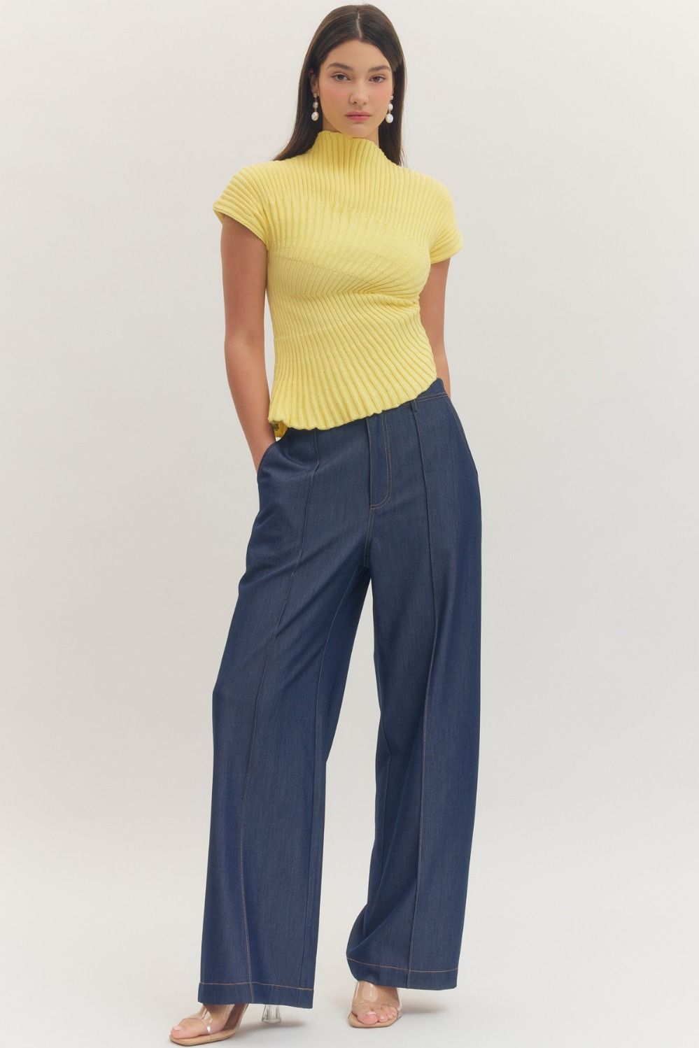 Entro | Lily Rib Knit Mock Neck Top | Sweetest Stitch Boutique RVA