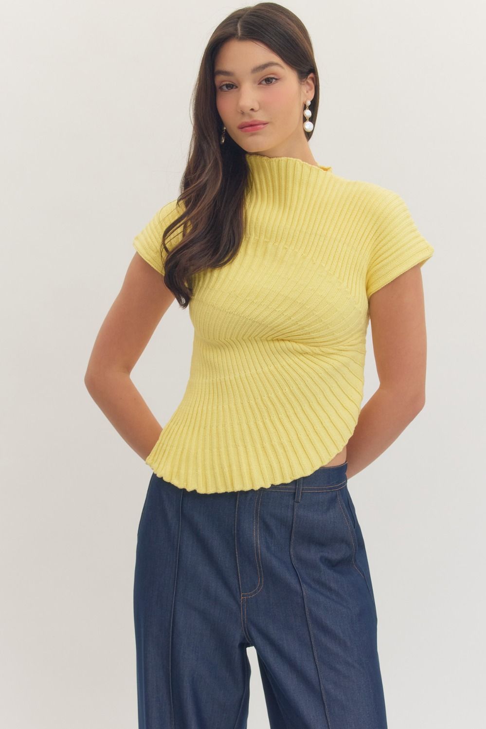 Entro | Lily Rib Knit Mock Neck Top | Sweetest Stitch Boutique RVA