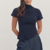 Entro | Lily Knit Mock Neck Top | Sweetest Stitch Boutique Richmond